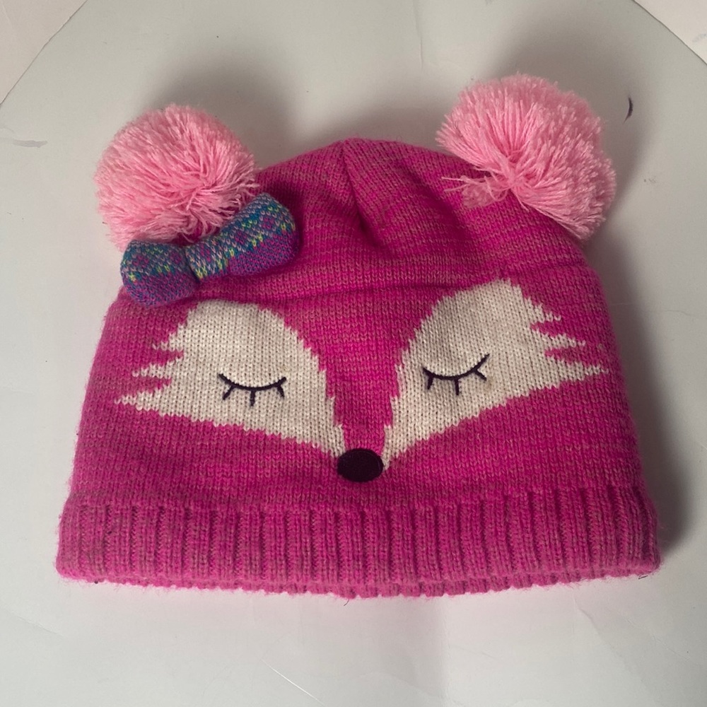 Graphic hot pink beanie cap
